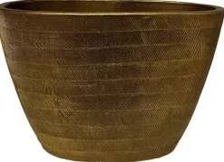 HS Potterie Nagano bloempot keramiek 16x16x26cm goud
