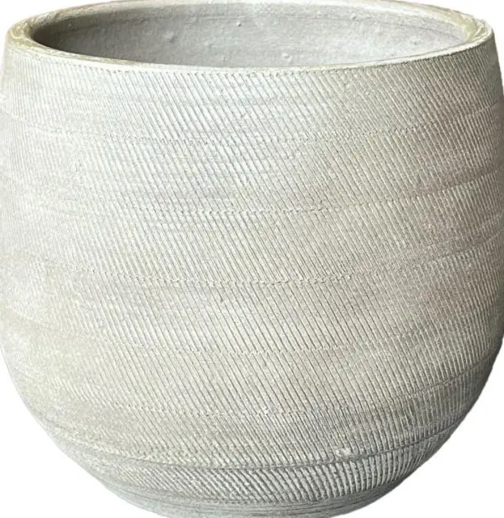 HS Potterie Nagano bloempot keramiek 28x26cm ivoor