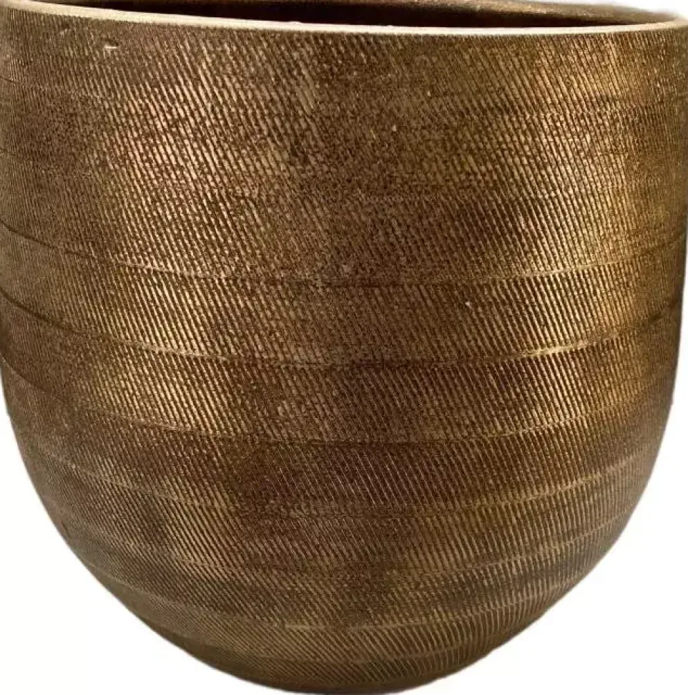 HS Potterie Nagano bloempot keramiek 24x22cm goud
