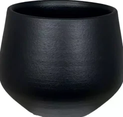 HS Potterie Petra bloempot keramiek 33x31cm zwart