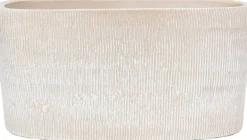 HS Potterie pot Miami ovaal keramiek/beton 14x37x30cm creme