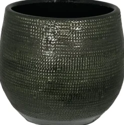 HS Potterie Tokio bloempot keramiek 14x12cm groen