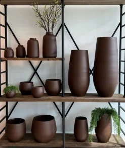 HS Potterie vaas keramiek petra 23x35cm choco