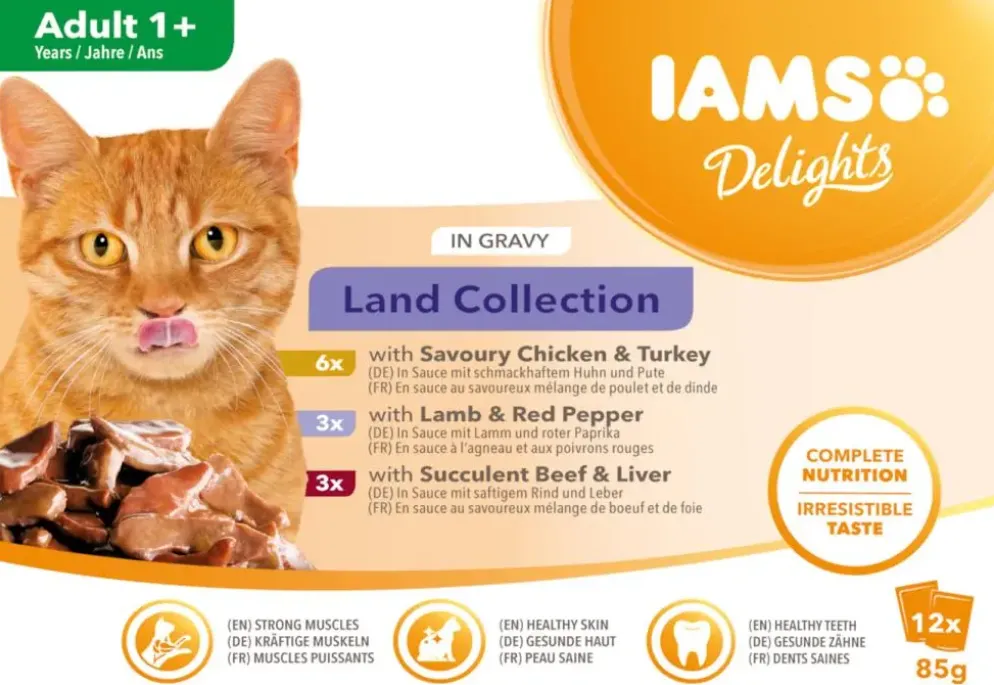 Iams Delights Adult Land Collection in saus multipack 12 x 85g