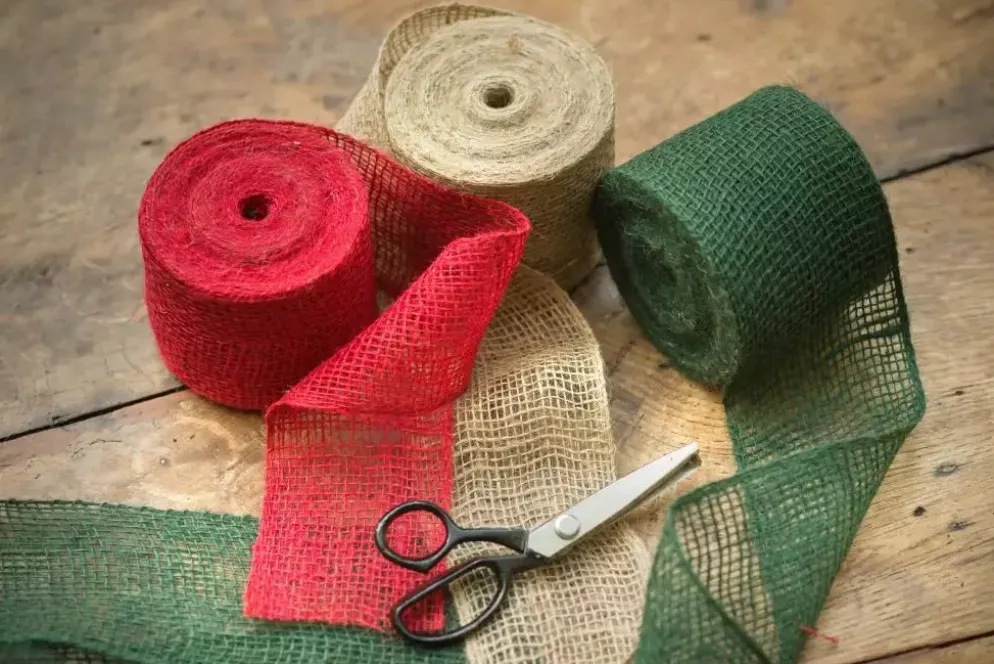 Juteband groen 10cml25m