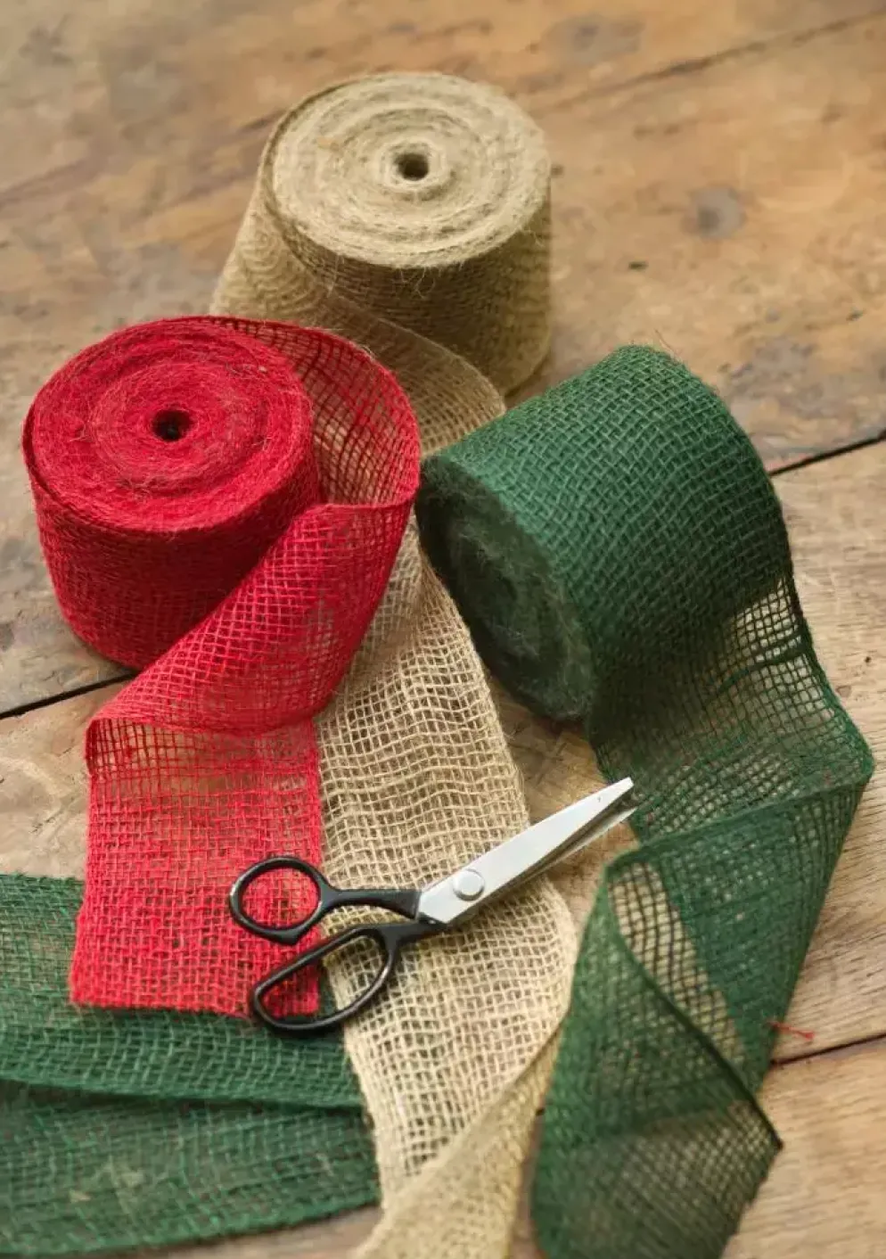 Juteband groen 10cml25m