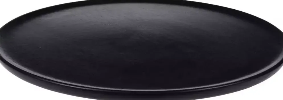 Kaarsenplateau mangohout rond 1,5x28cm zwart