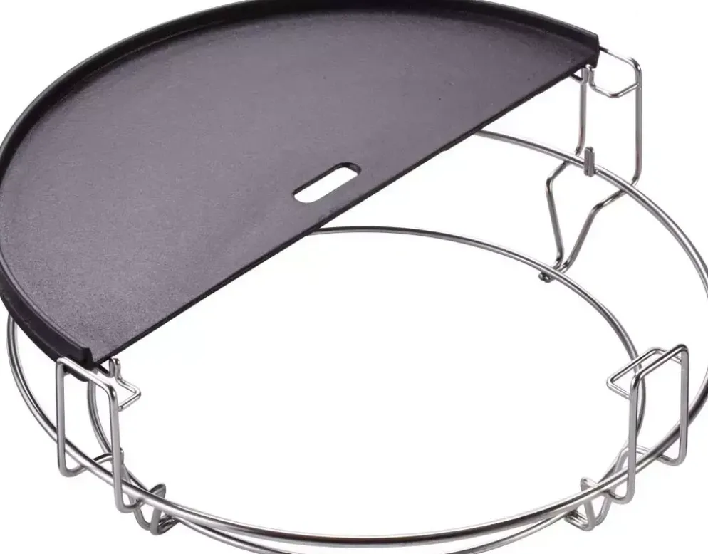 Kamado Joe Half moon bbq grillplaat gietijzer reversible griddle - Classic Joe