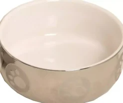 Katteneetbak royal Ø 13 cm, zilver/wit