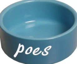 Katteneetbak steen Ø 12 cm, blauw