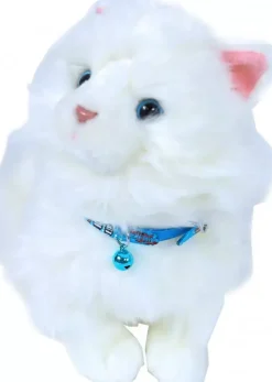 Kattenhalsband nylon cartoon vis, blauw.