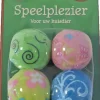 Kattenspeelgoed blister à 4 pluche rammelbal, pastel