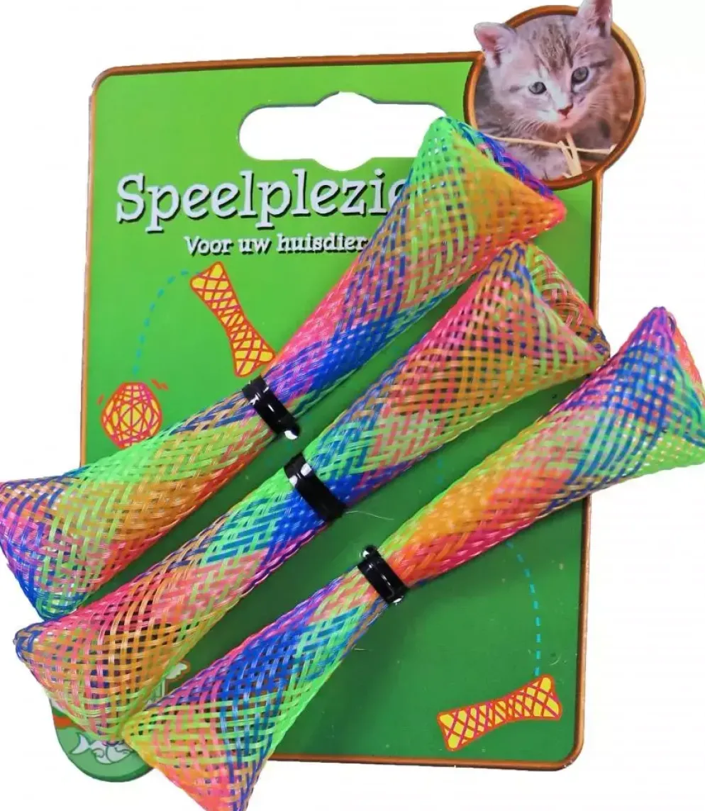 Kattenspeelgoed op kaart a 3 fun tubes.
