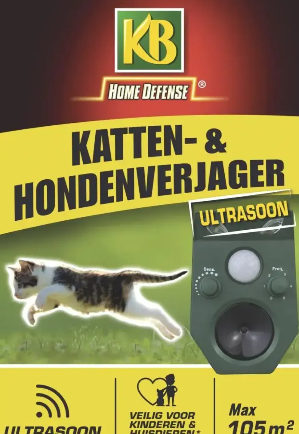 KB Kattenverjager en Hondenverjager Ultrasoon 105m²