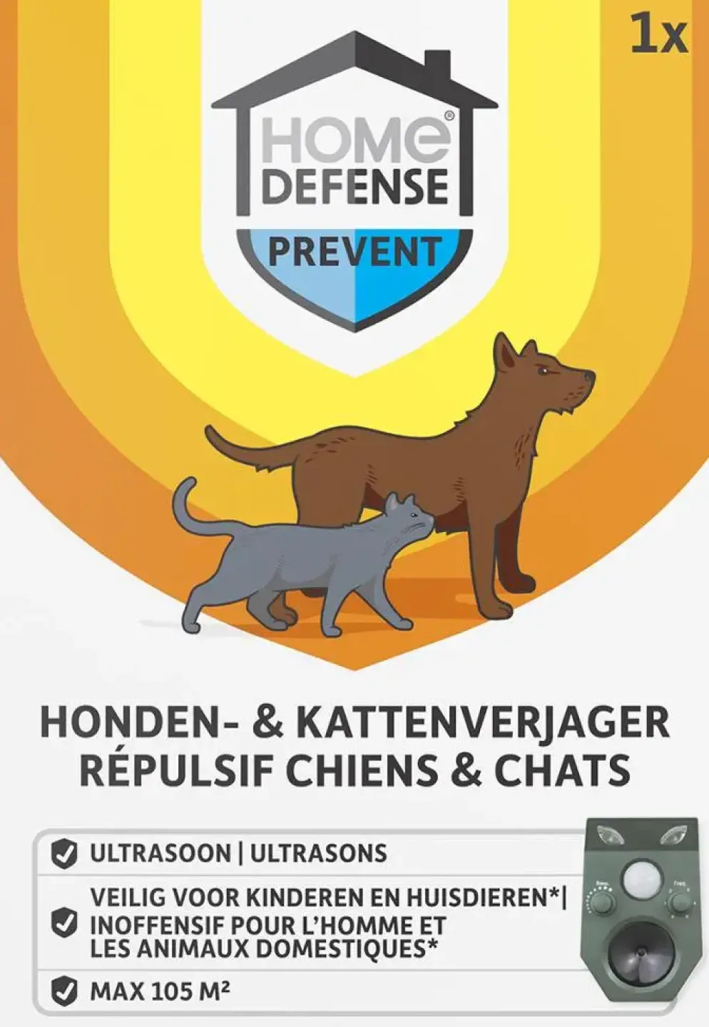 KB Kattenverjager en Hondenverjager Ultrasoon 105m²
