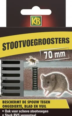 KB Stootvoegrooster RVS 70mm - 10 stuks