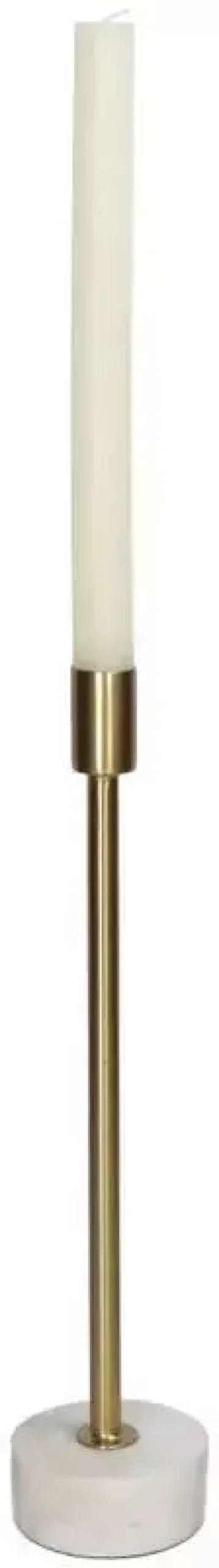 Kersten kandelaar marmer rond 7.5x34cm goud
