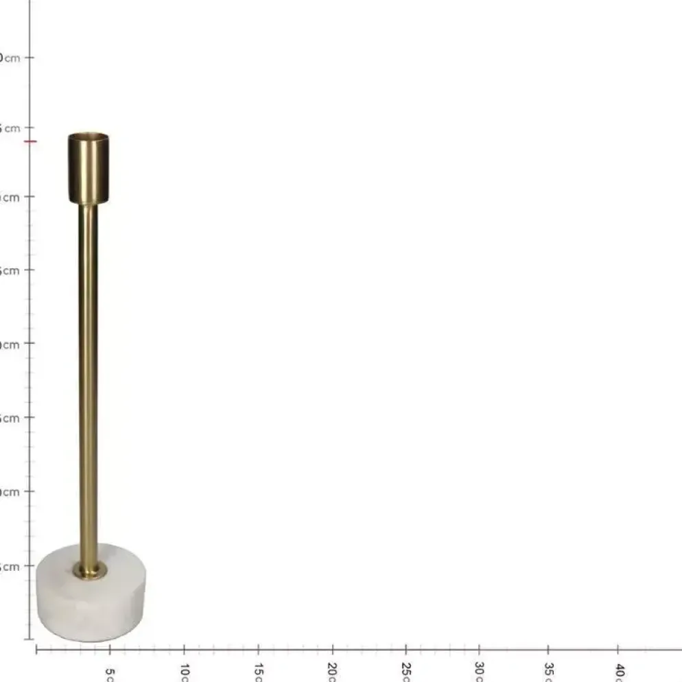 Kersten kandelaar marmer rond 7.5x34cm goud