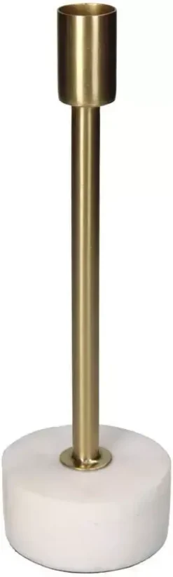 Kersten kandelaar marmer rond 7.5x24.5cm goud