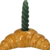 Kersten kandelaar polyresin croissant 16.5x9x5.5cm bruin
