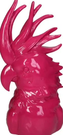 Kersten ornament polyresin kaketoe 17x12.5x33.5cm roze