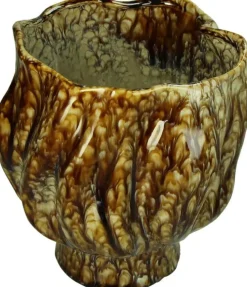 Kersten vaas aardewerk deco 21x24cm bruin