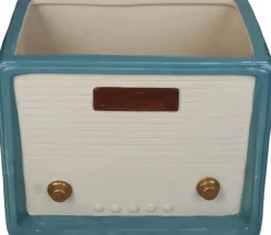 Kersten vaas aardewerk retro radio 20x15x14.5cm multi