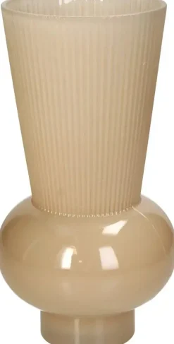 Kersten vaas glas rond 14x25.5cm beige