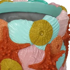Kersten vaas polyresin schelp 23x27cm multi