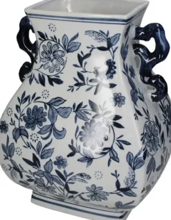 Kersten vaas porselein deco 24.5x21.5x30cm blauw