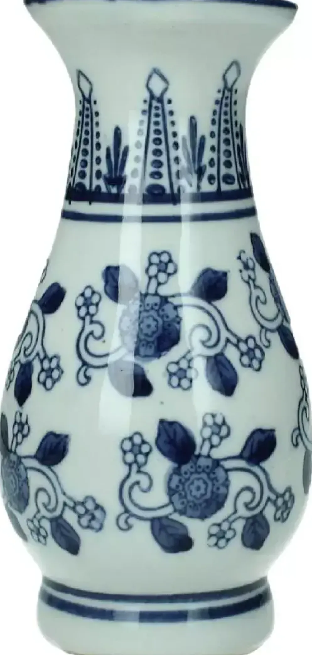 Kersten vaas porselein dutch delight 7.5x15cm blauw