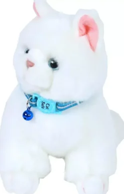Kittenhalsband polyester neon, blauw reflecterend