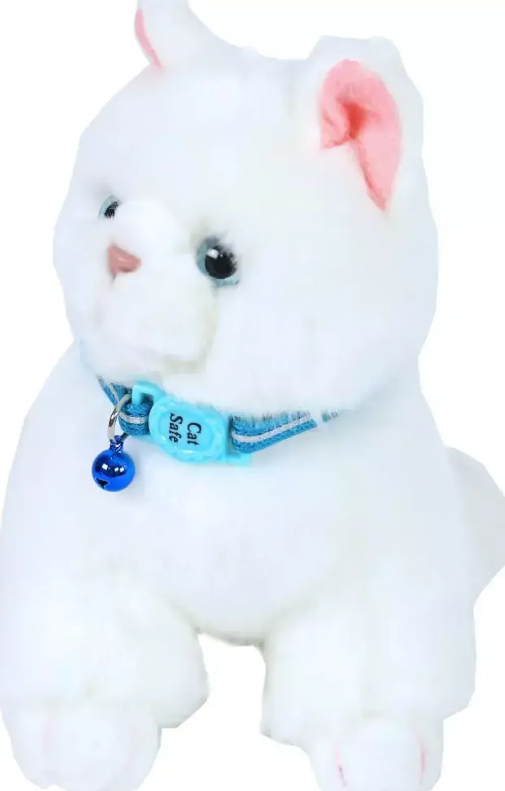 Kittenhalsband polyester neon, blauw reflecterend