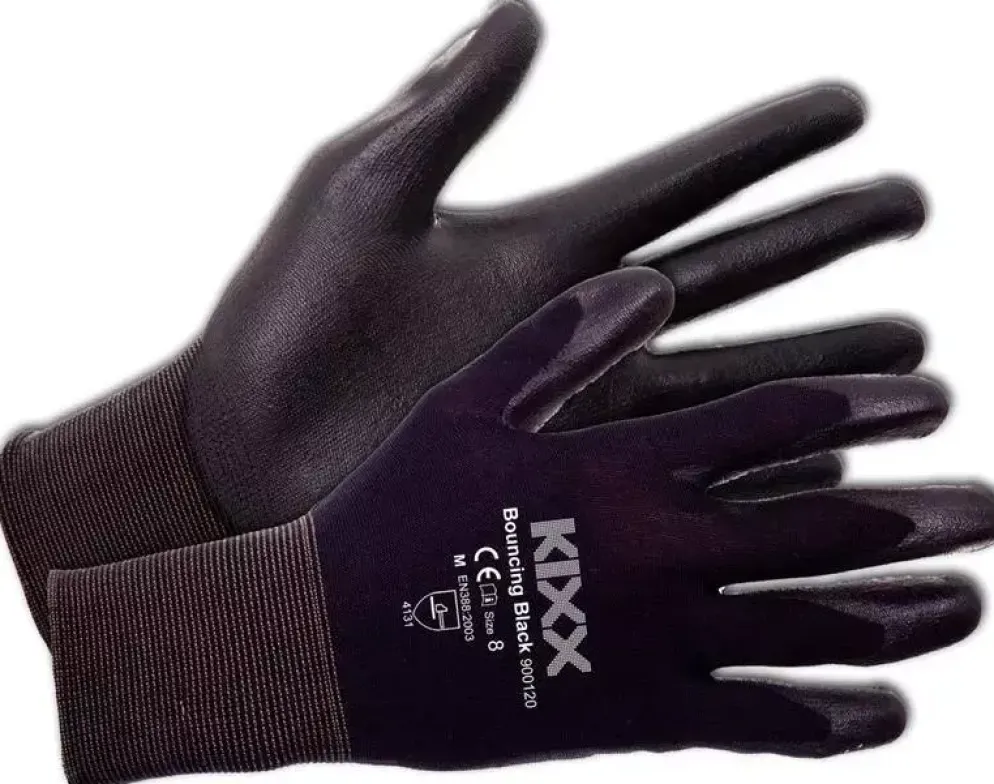 KIXX tuinhandschoen Bouncing Black Nylon/ PU maat 9