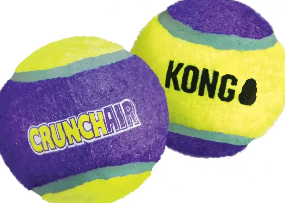 Kong hond Crunchair tennisbal, medium net a 3 stuks.