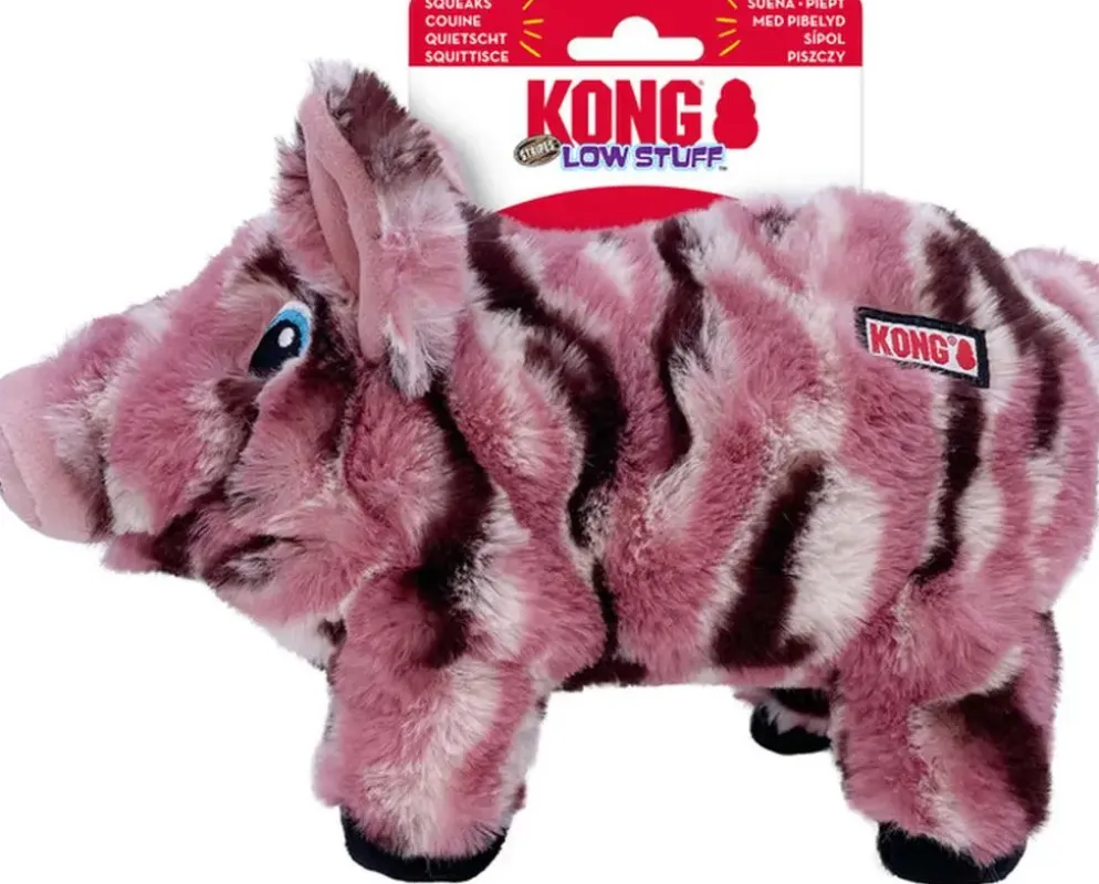 Kong hondenspeelgoed low stuff stripes pig medium