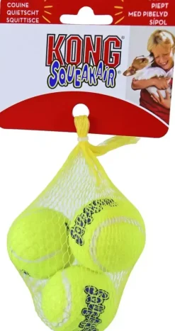 Kong hond Squeakair met piep small, net à 3 tennisballen (Ø 5 cm)