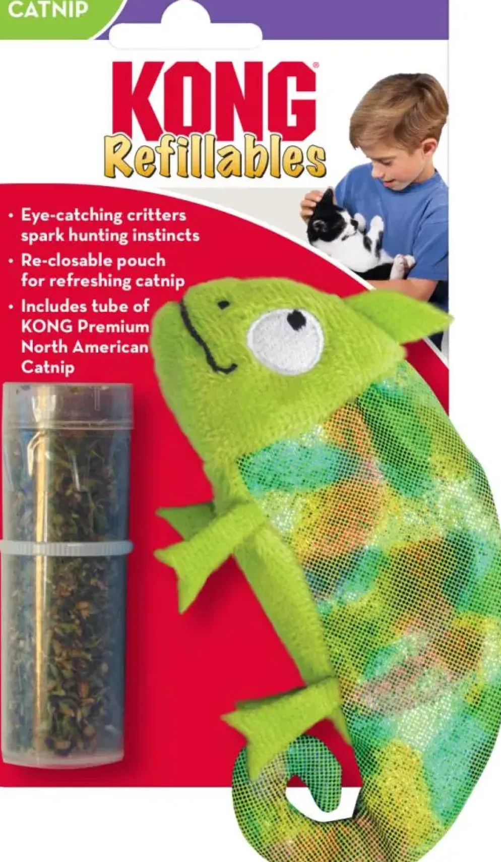 Kong Kat kattenspeelgoed reffilable chameleon groen