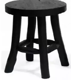 Kruk teak zwart 15x17cm