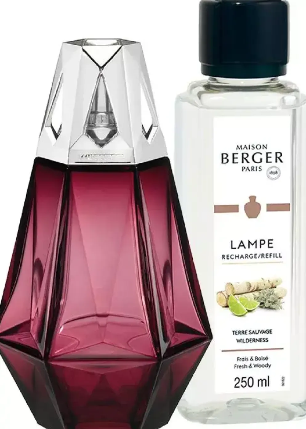Lampe Berger giftset brander prisme grenat wilderness 250 ml