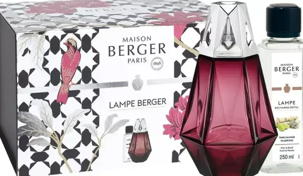 Lampe Berger giftset brander prisme grenat wilderness 250 ml