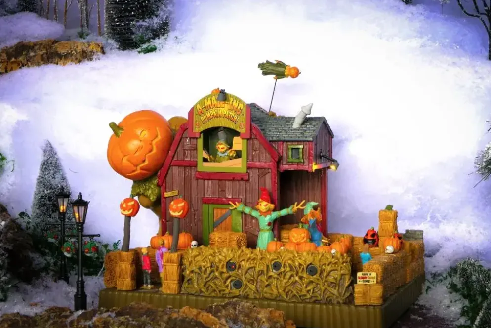 Lemax a-maze-ing pumpkin patch bewegend huisje Spooky Town 2024