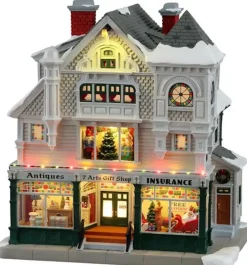Lemax antique & gift shop verlicht kersthuisje Norman Rockwell 2023