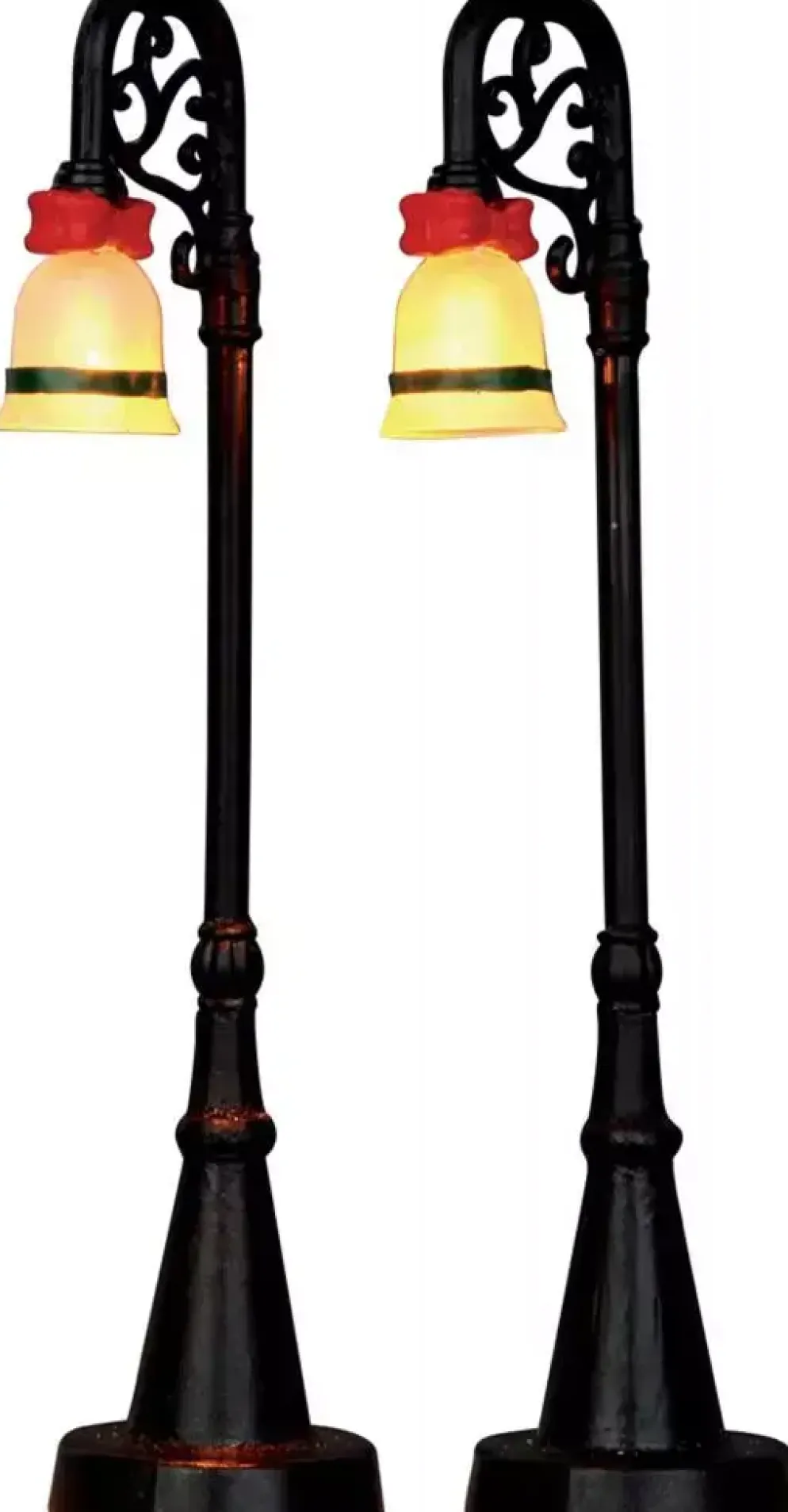Lemax bell ornament lamp post s/2 verlichte straatlantaarn 2015