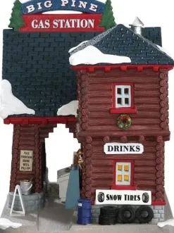 Lemax big pine gas station verlicht kersthuisje Vail Village 2017