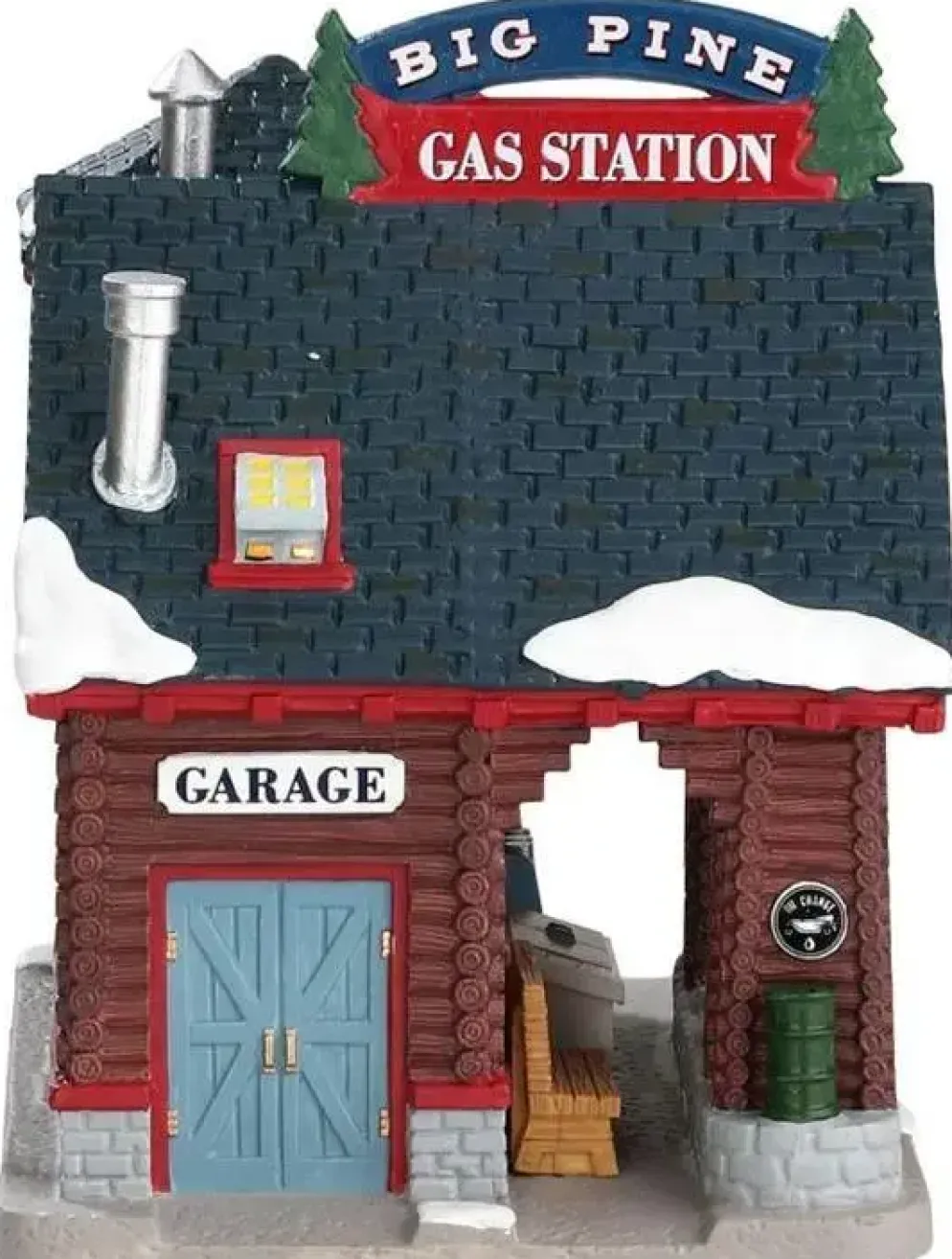 Lemax big pine gas station verlicht kersthuisje Vail Village 2017