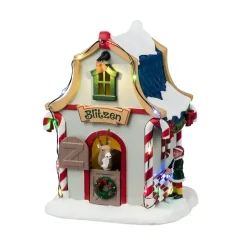 Lemax blitzen's den verlicht kerstdorp tafereel Santa's Wonderland 2024