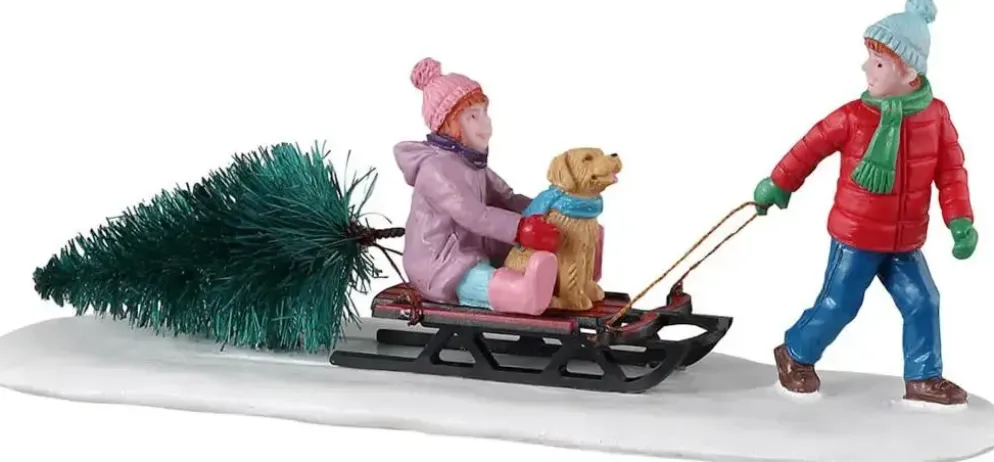 Lemax bringing home our tree kerstdorp tafereel Vail Village 2023