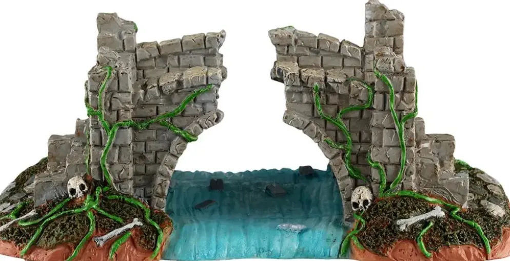 Lemax broken bridge tafereel Spooky Town 2026