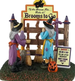Lemax brooms to go tafereel Spooky Town 2024